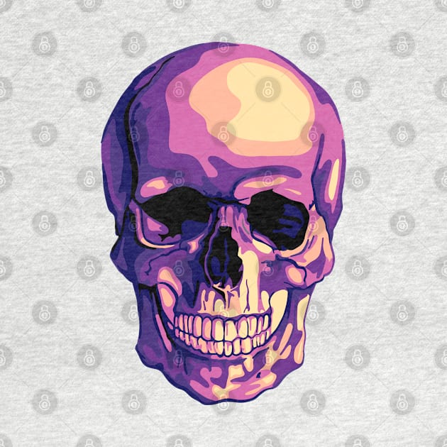 Artsy Sunset Skull by Slightly Unhinged